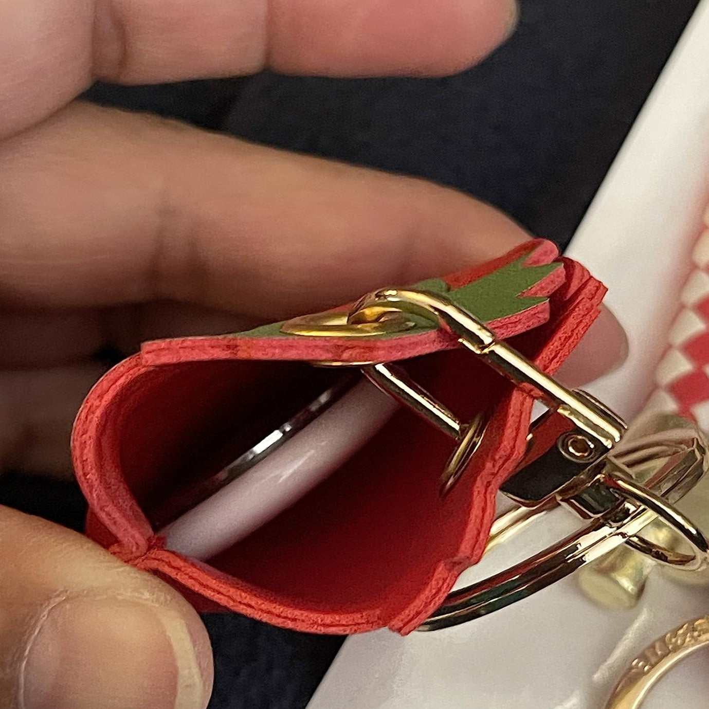 Cute Leather Keychain Case for Airtag