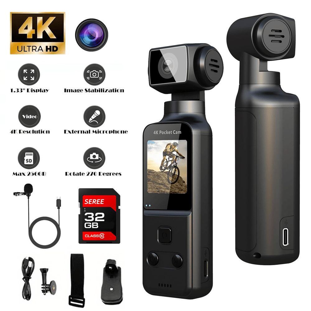 MARVUE 4K HD Handheld Stabilizer Camera – Portable Action Camera