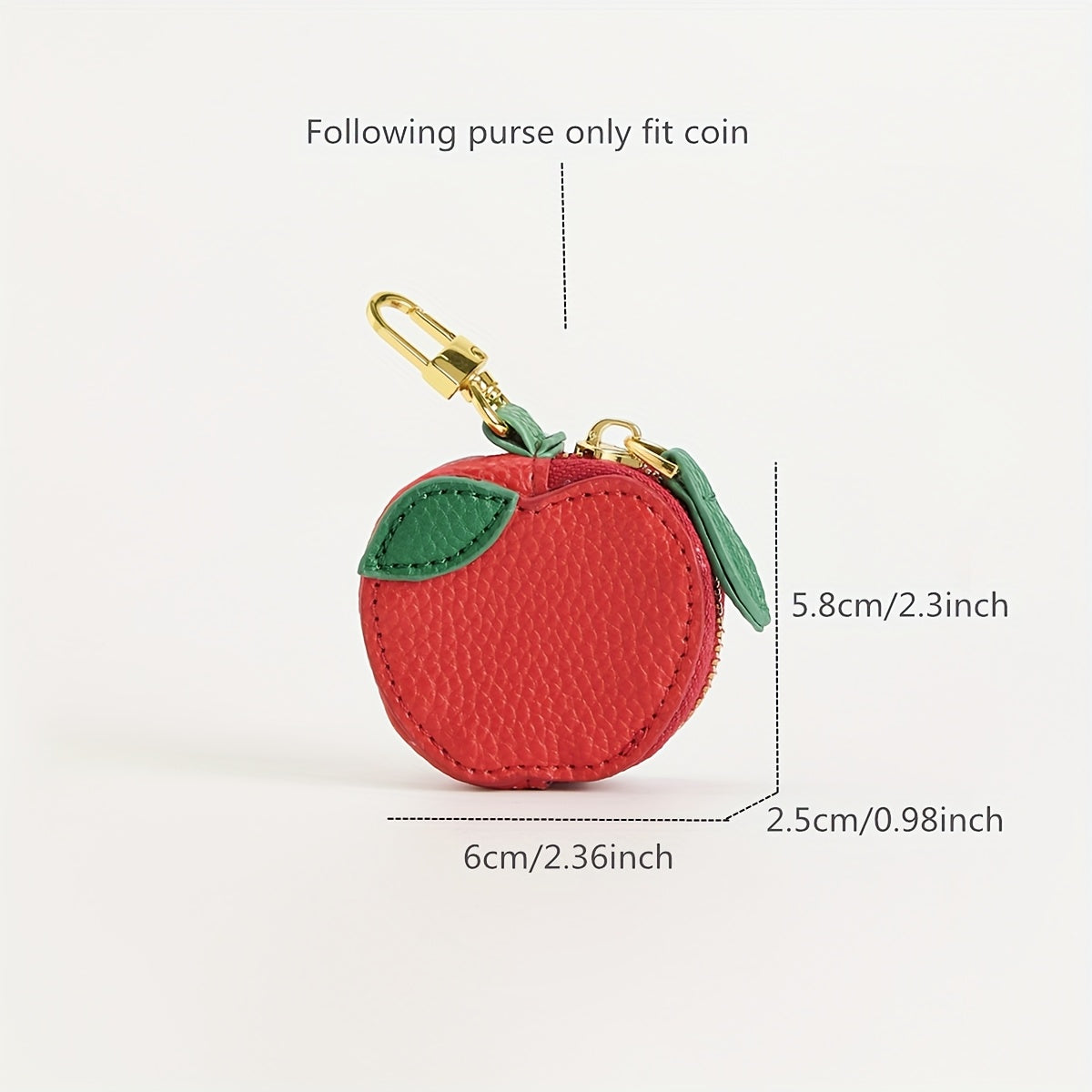 Red Apple Coin Purse Keychain