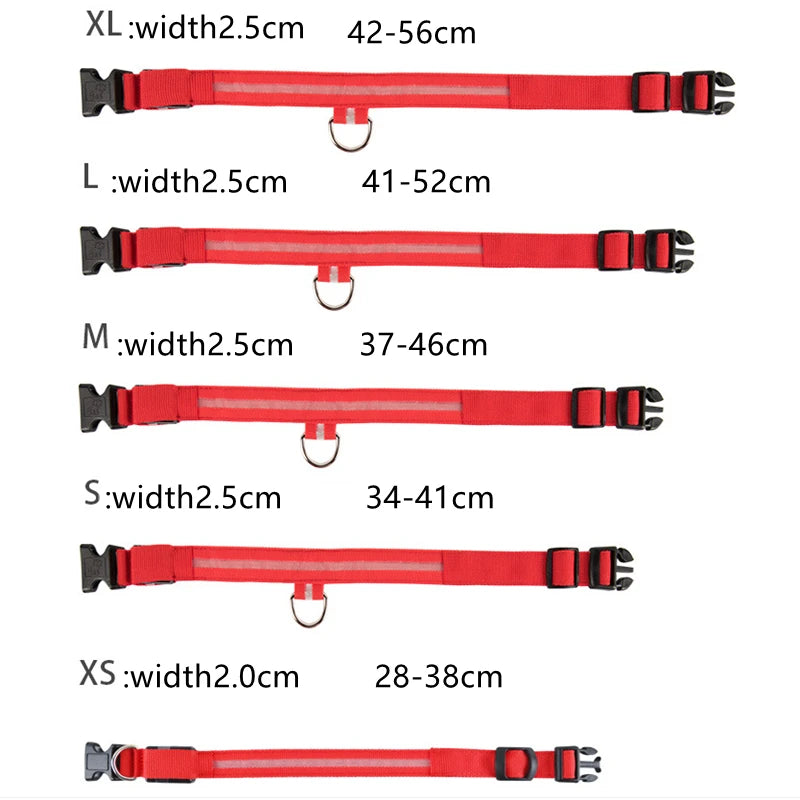 LED Rechargeable Adjustable Dog Collar
