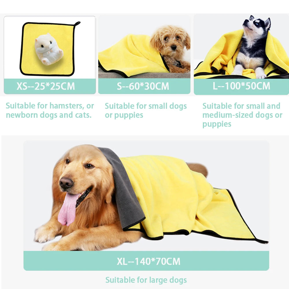 Quick-Drying Pet Bath Towel Set