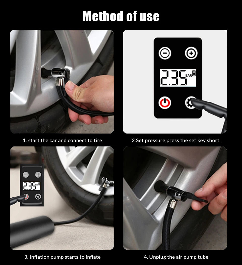 12V Portable Tyre Inflator Pump