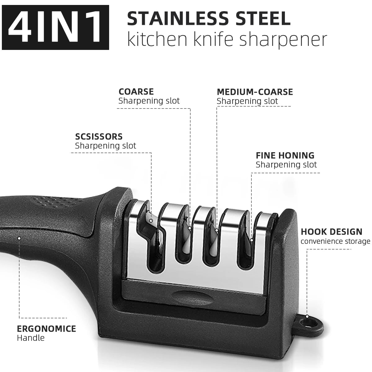 Stainless steel knife sharpener