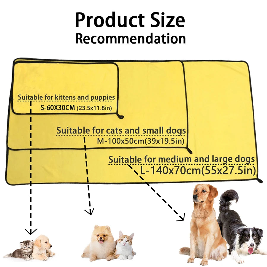 Quick-Drying Pet Bath Towel Set