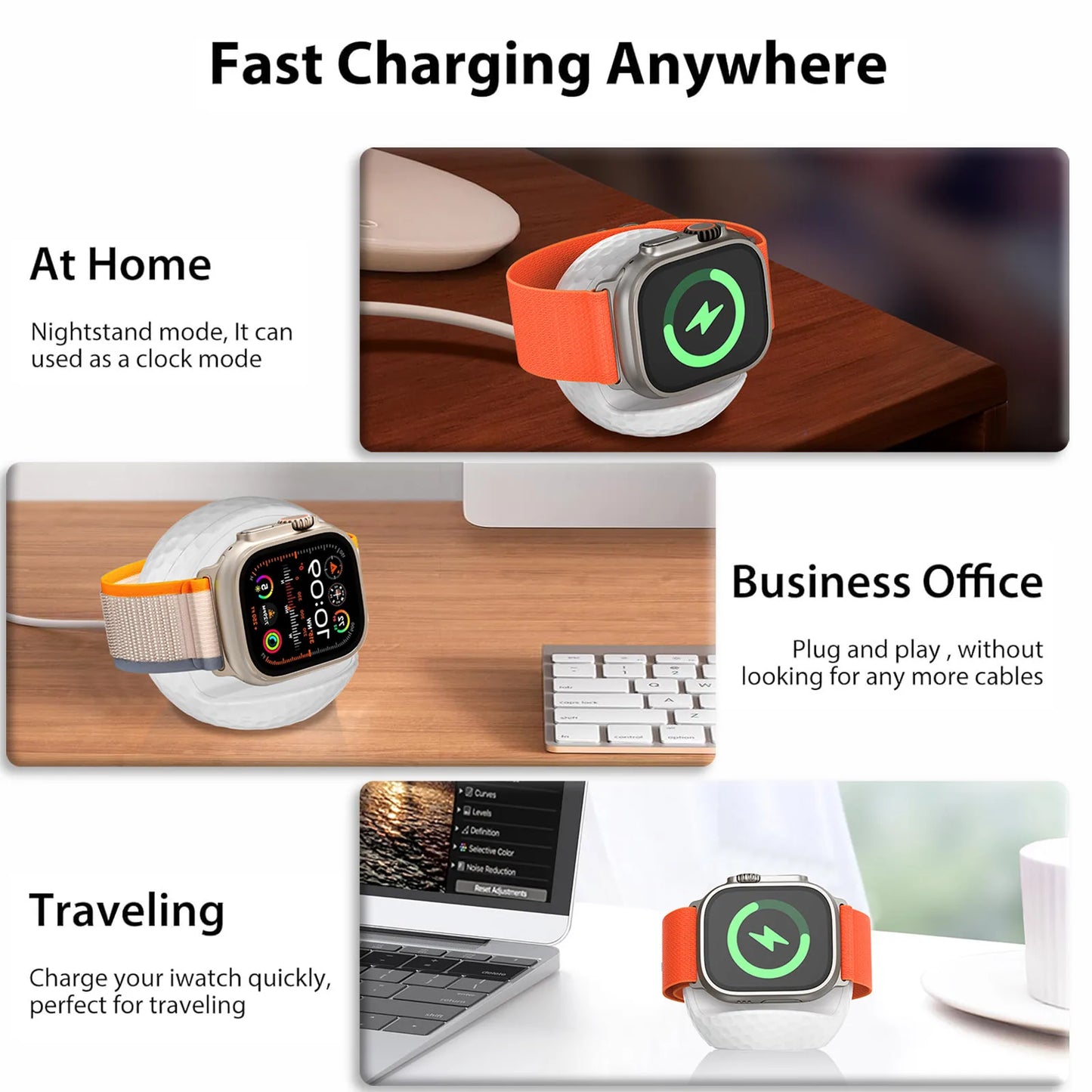 Portable Wireless Magnetic Golf Ball Apple Watch Charger