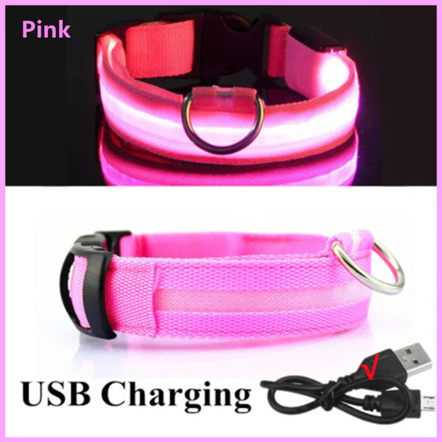 LED Rechargeable Adjustable Dog Collar
