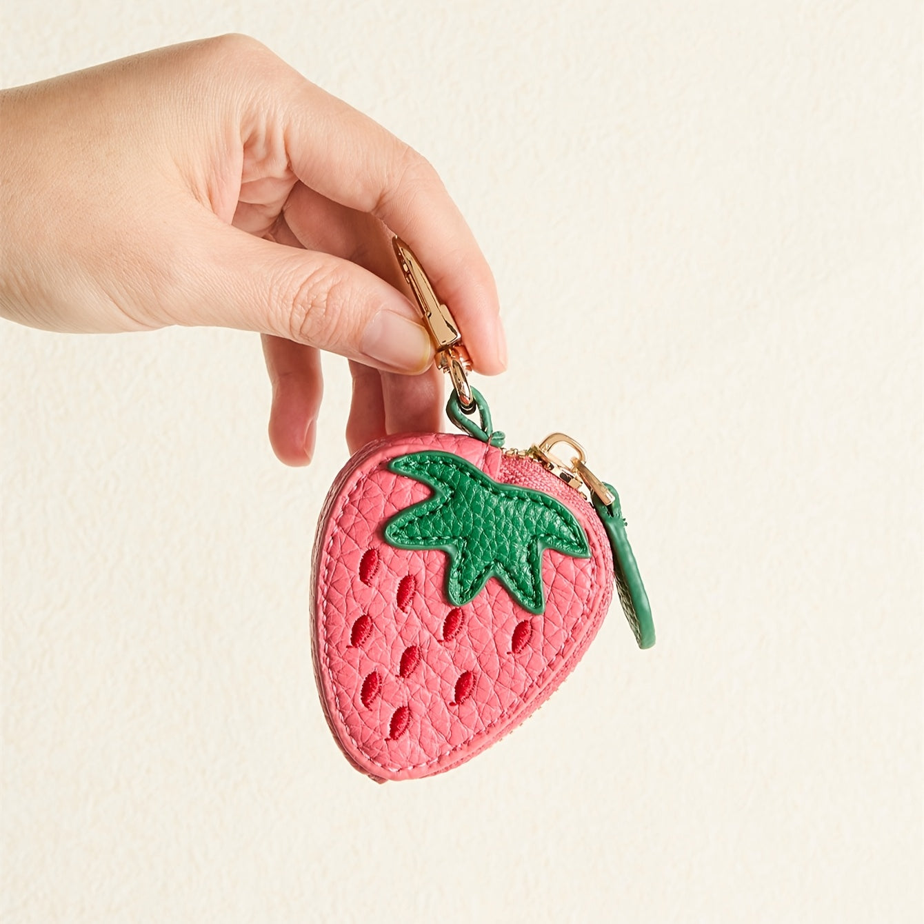 Mini Strawberry Charm Coin Purse Keychain