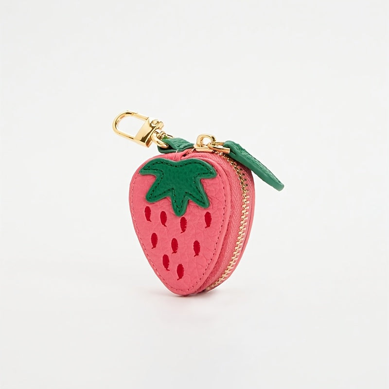 Mini Strawberry Charm Coin Purse Keychain