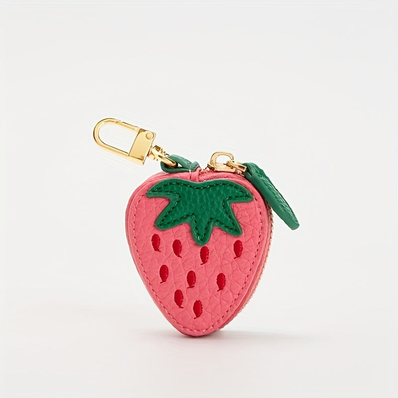 Mini Strawberry Charm Coin Purse Keychain