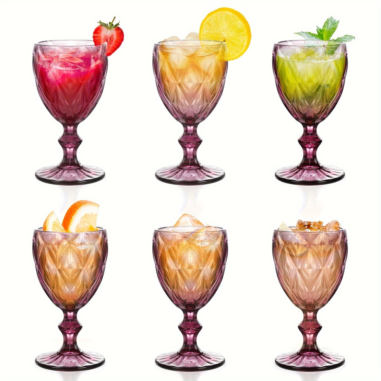 6pcs Retro Glass Rhombus
