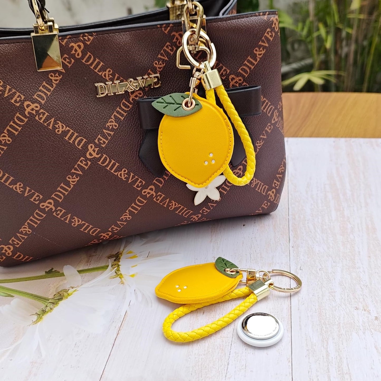 Cute Leather Keychain Case for Airtag
