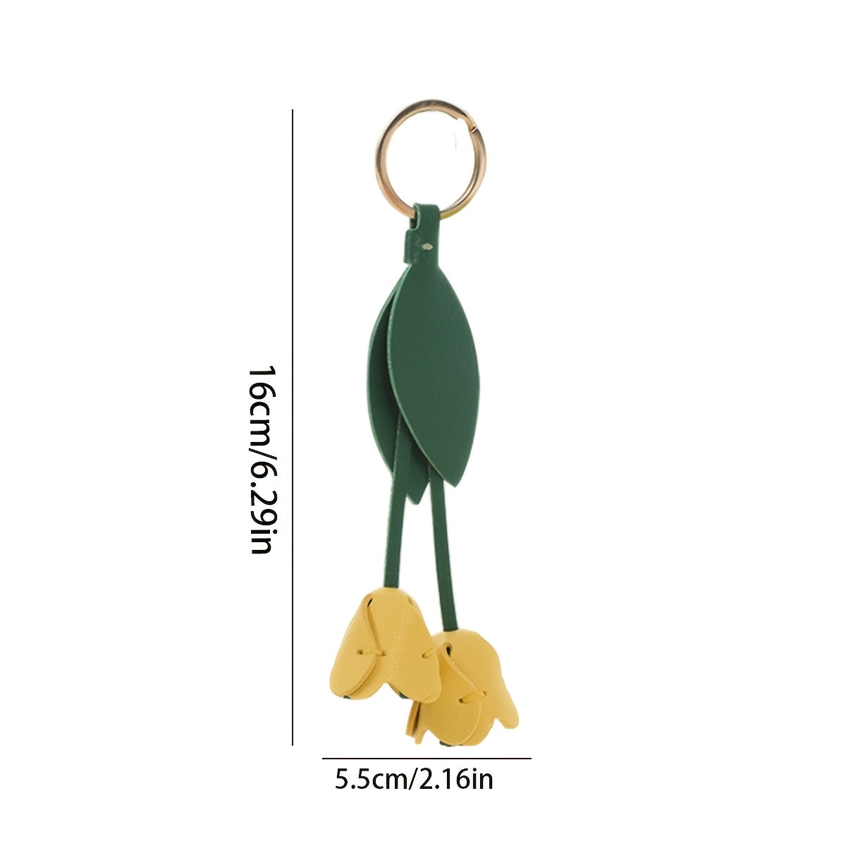 Tulip Pendant Faux Leather Keychain
