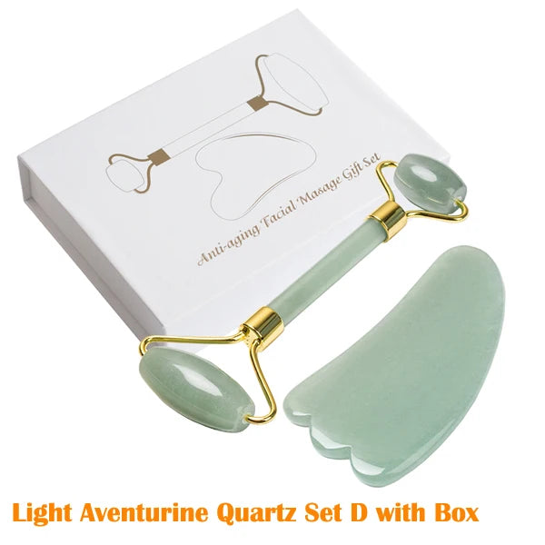 Rose Quartz Jade Massage Set
