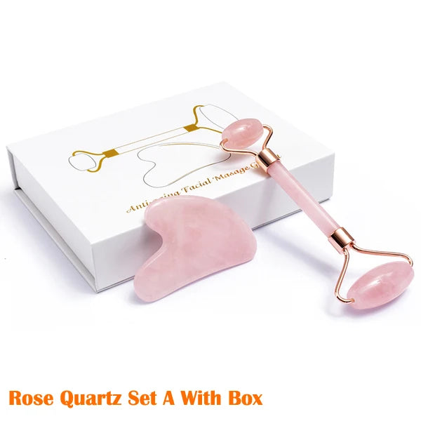 Rose Quartz Jade Massage Set