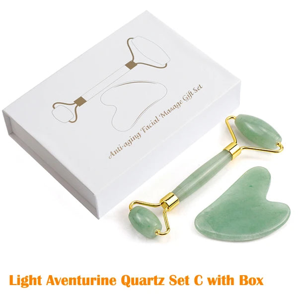 Rose Quartz Jade Massage Set