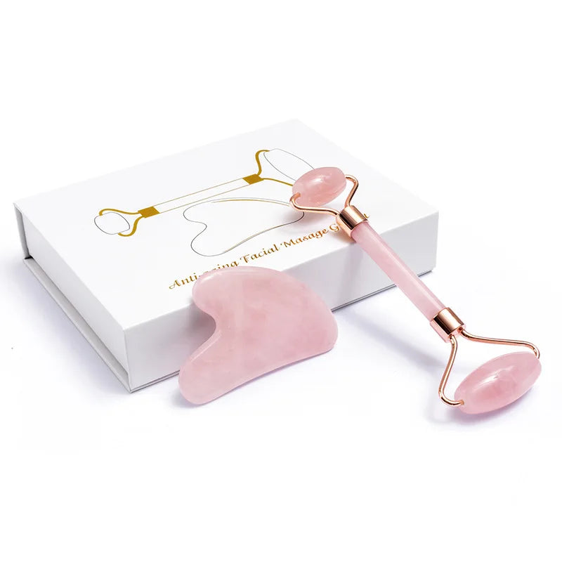 Rose Quartz Jade Massage Set