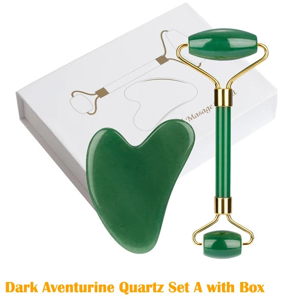 Rose Quartz Jade Massage Set