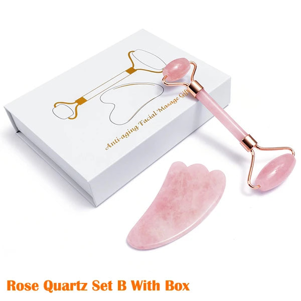 Rose Quartz Jade Massage Set