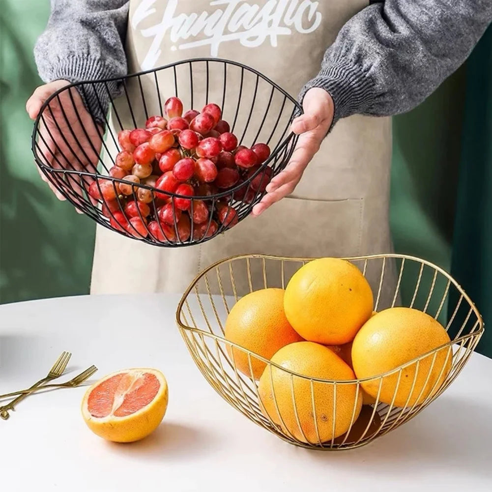 Sleek and Versatile Minimalist Metal Fruit Basket