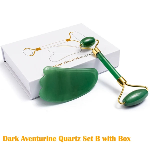 Rose Quartz Jade Massage Set