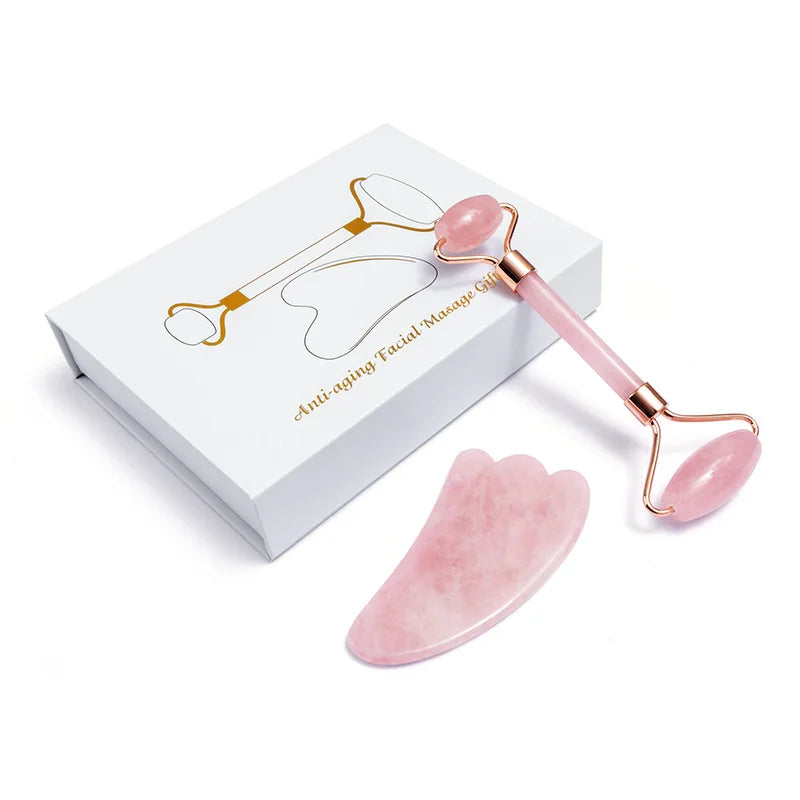 Rose Quartz Jade Massage Set