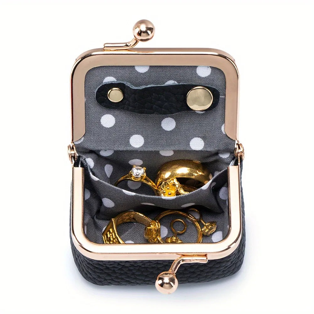 Mini Leather Jewelry Box Open