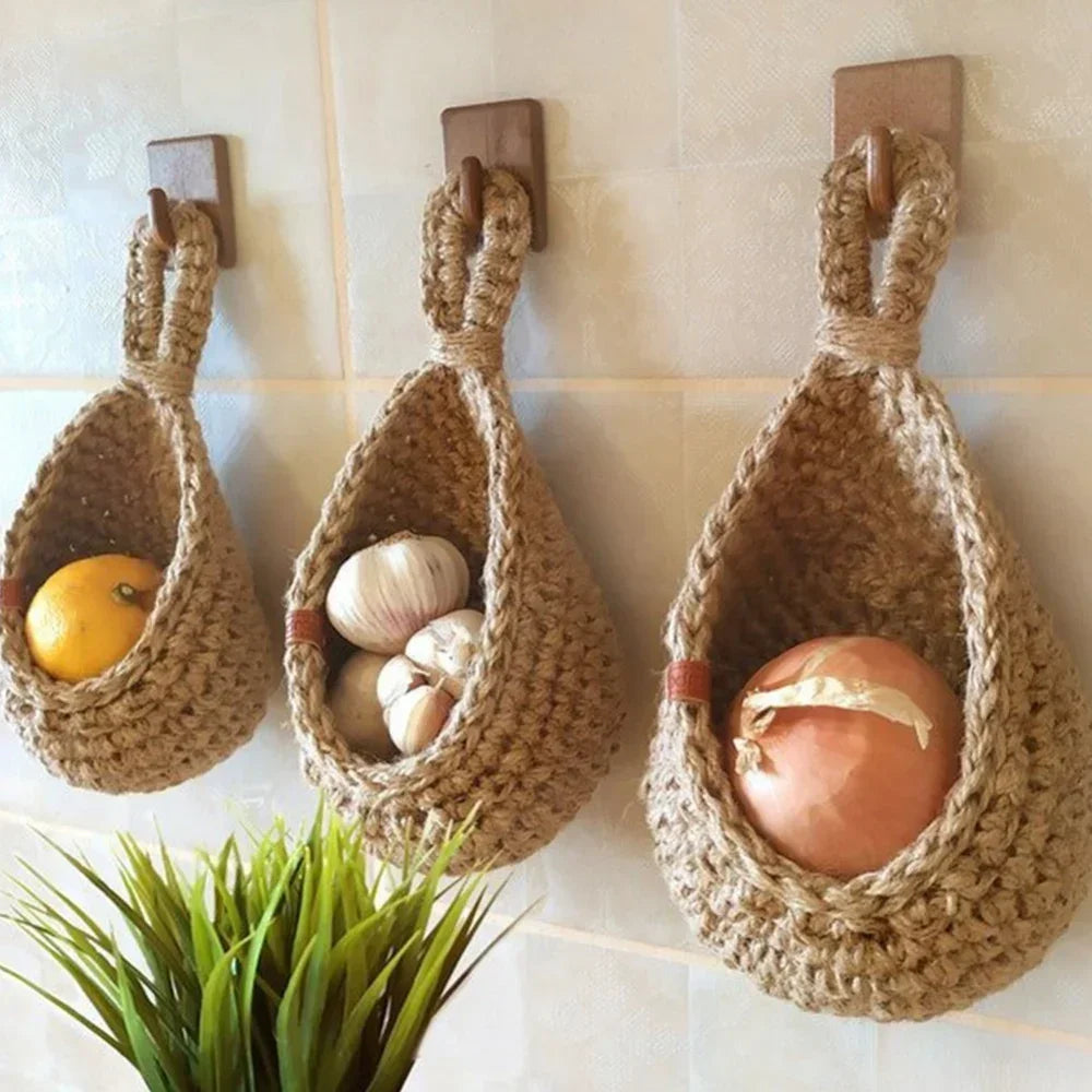 Handwoven Hanging Wall Storage Basket