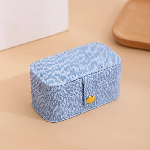 Exquisite Pu Leather Jewelry Box Simple Ring Necklace Earrings Storage