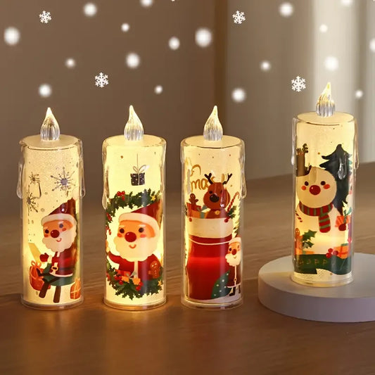 4PCS Christmas LED Candles, Flameless Flickering Electronic Tea