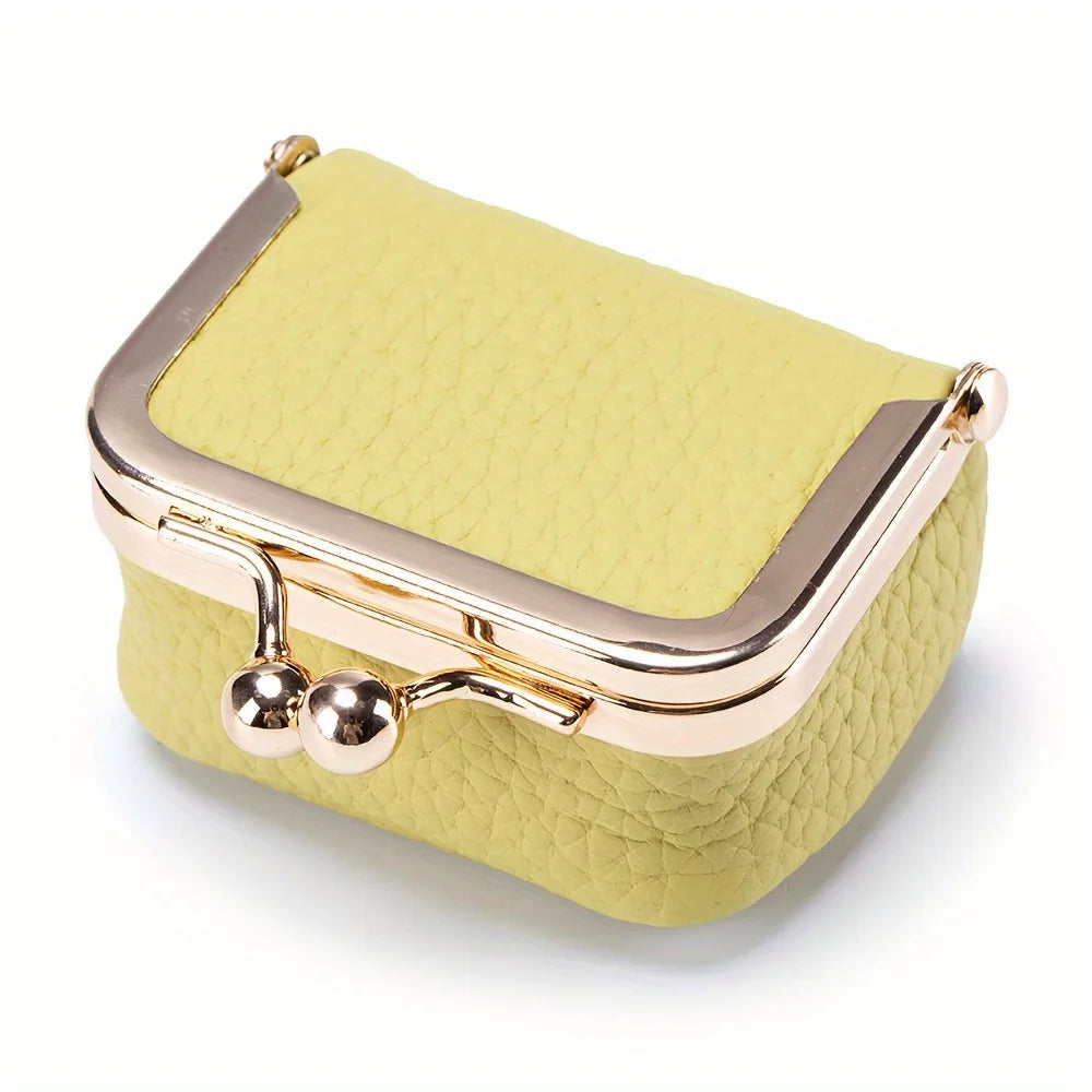 Mini Leather Jewelry Box Yellow