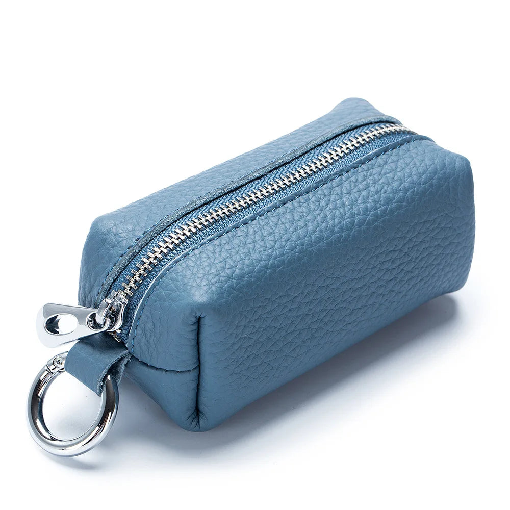 Compact Chic Leather Wallet Light Blue
