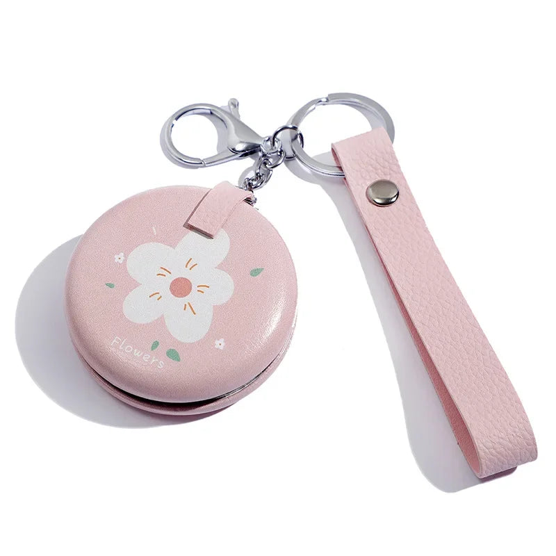 Pocket Metal Compact Mirror Double-Sided Pink