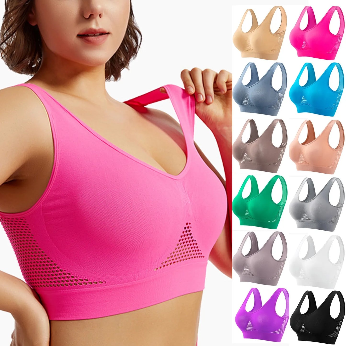 Beautiful Back Sports Bra Shockproof Running Fitness Anti-sagging