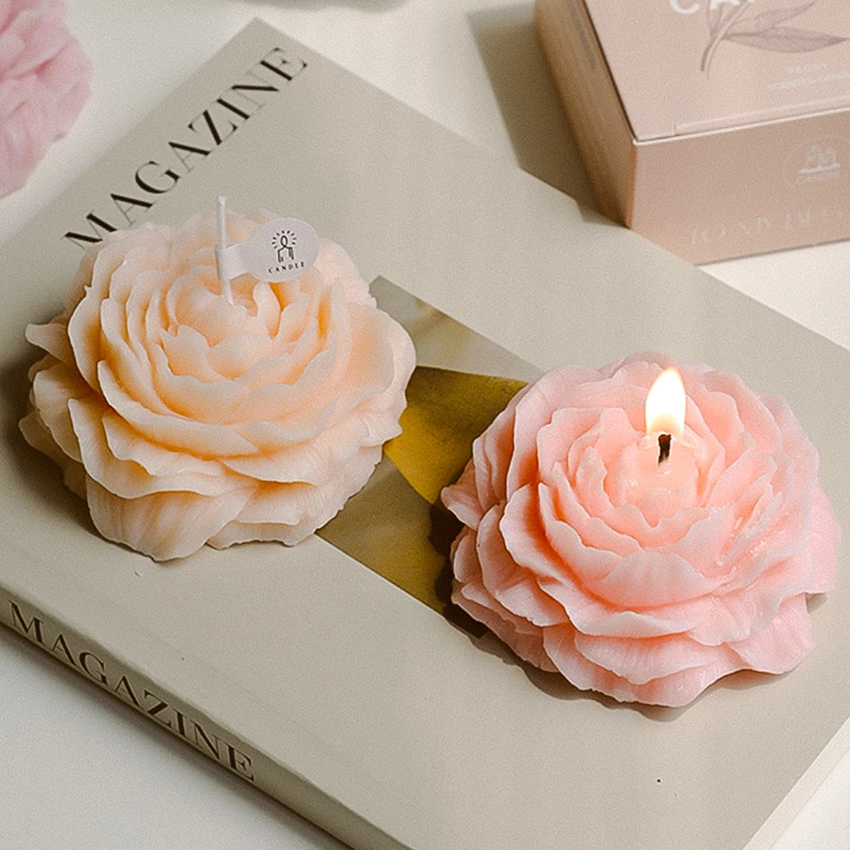 3D Peony Aromatic Candle Creative Flower Shape Aromatherapy Wedding