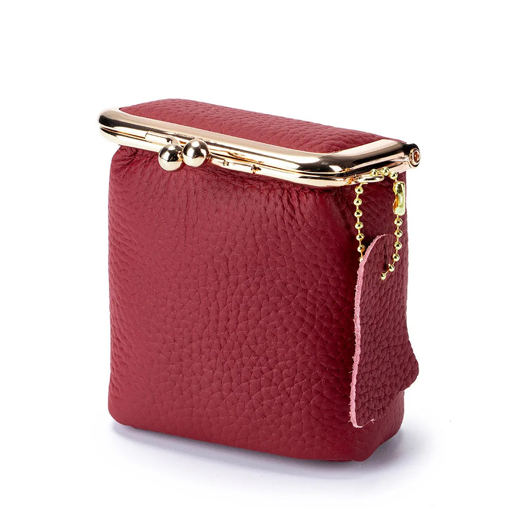 Square Genuine Leather Small Purse