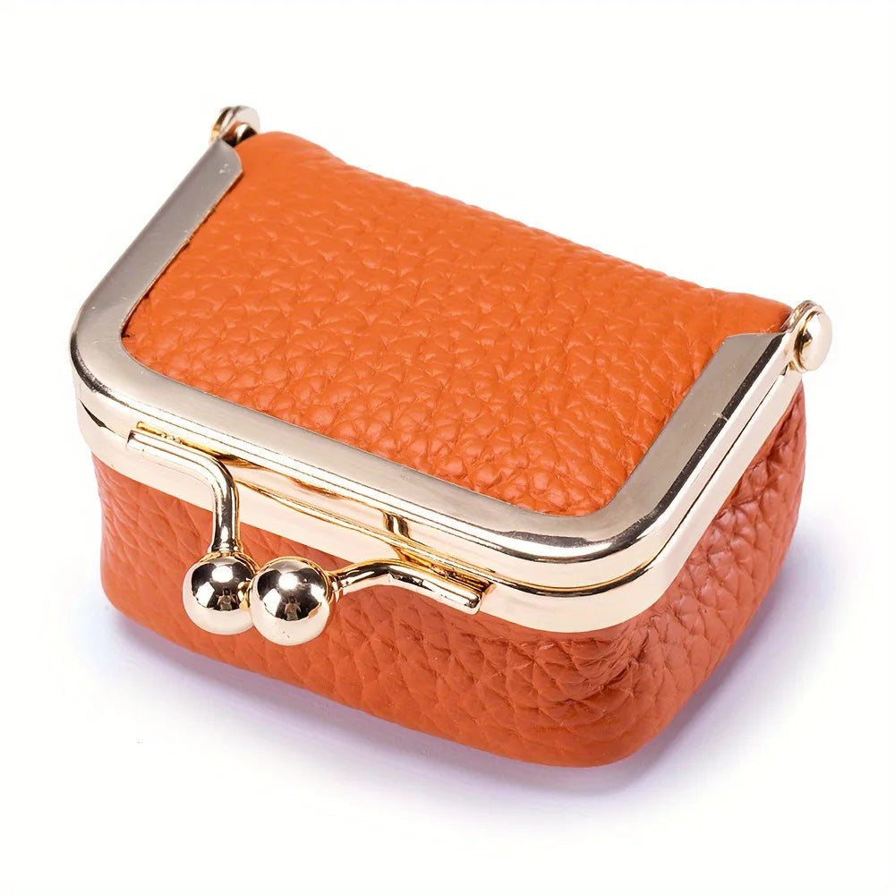 Mini Leather Jewelry Box Orange