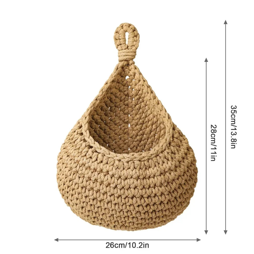 Handwoven Hanging Wall Storage Basket