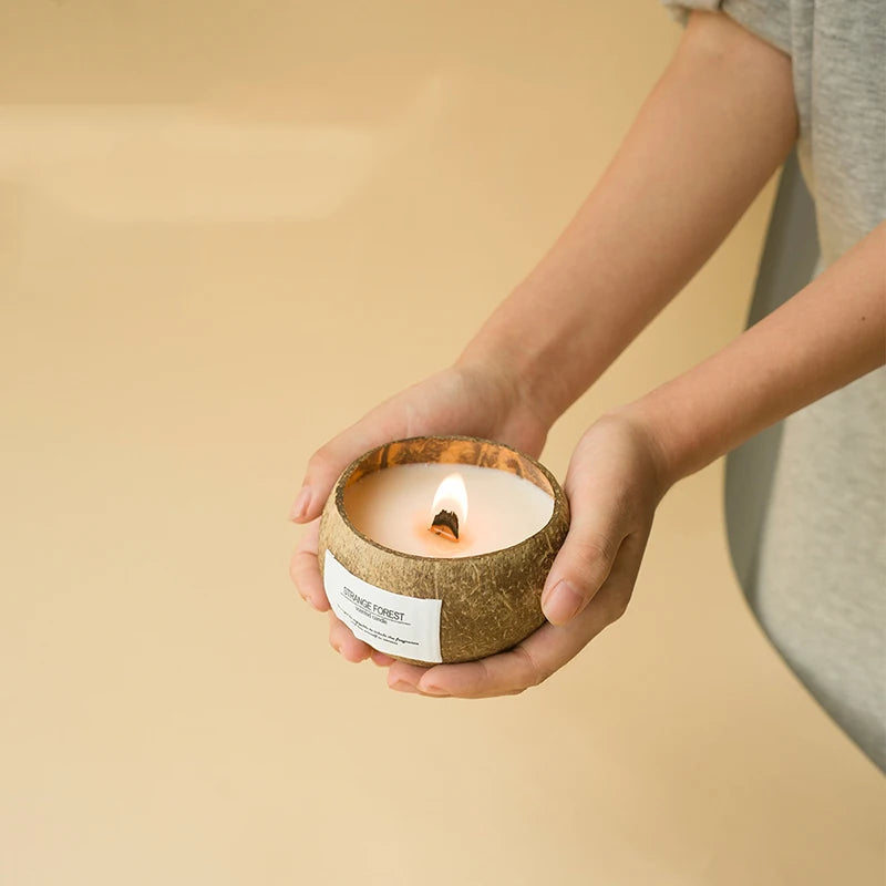 Coconut Shell Aromatherapy Candle Essential Oil Fragrance Premium