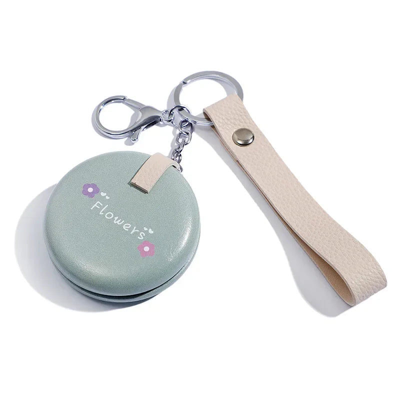 Pocket Metal Compact Mirror Double-Sided Flowers