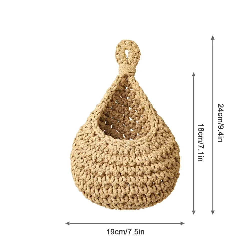 Handwoven Hanging Wall Storage Basket