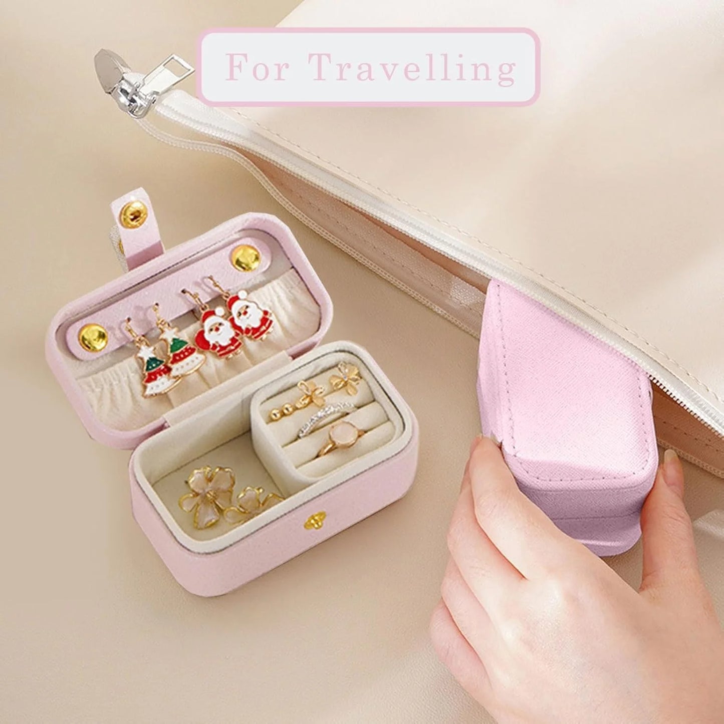 Portable Mini Jewelry Box Small Travel Storage Case for Rings
