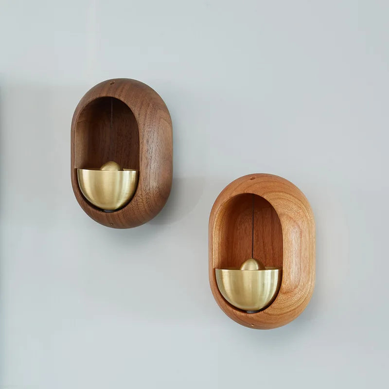 2 Japanese Wooden Decorative Door Bell