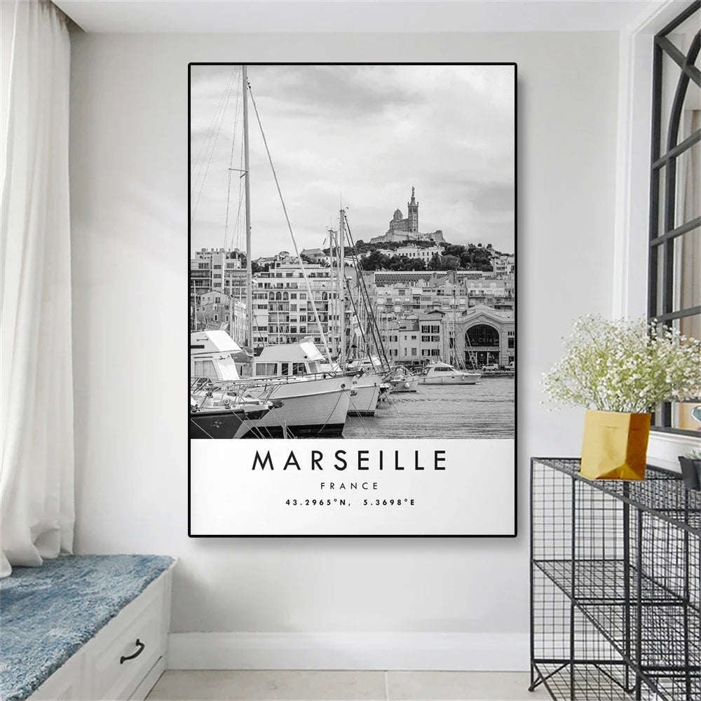 City Landmarks Wall Art Marseille