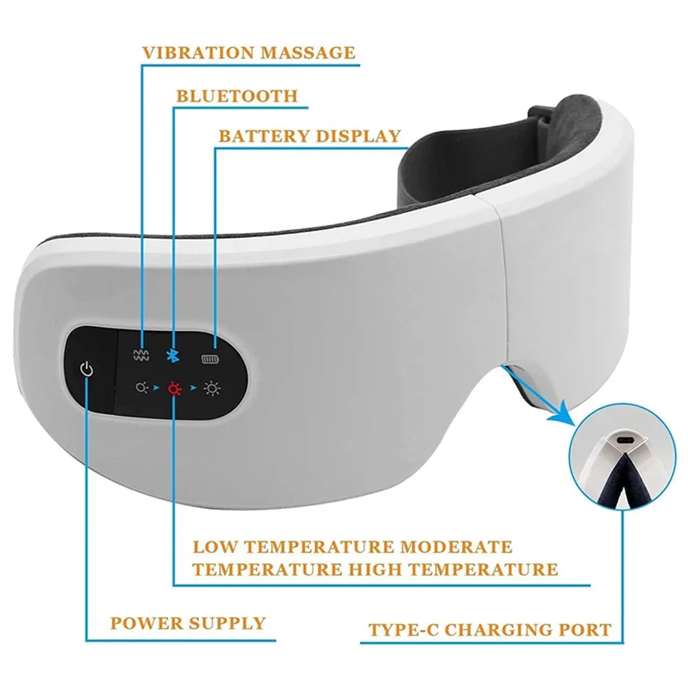Smart Eye Massage with Heat and Music display