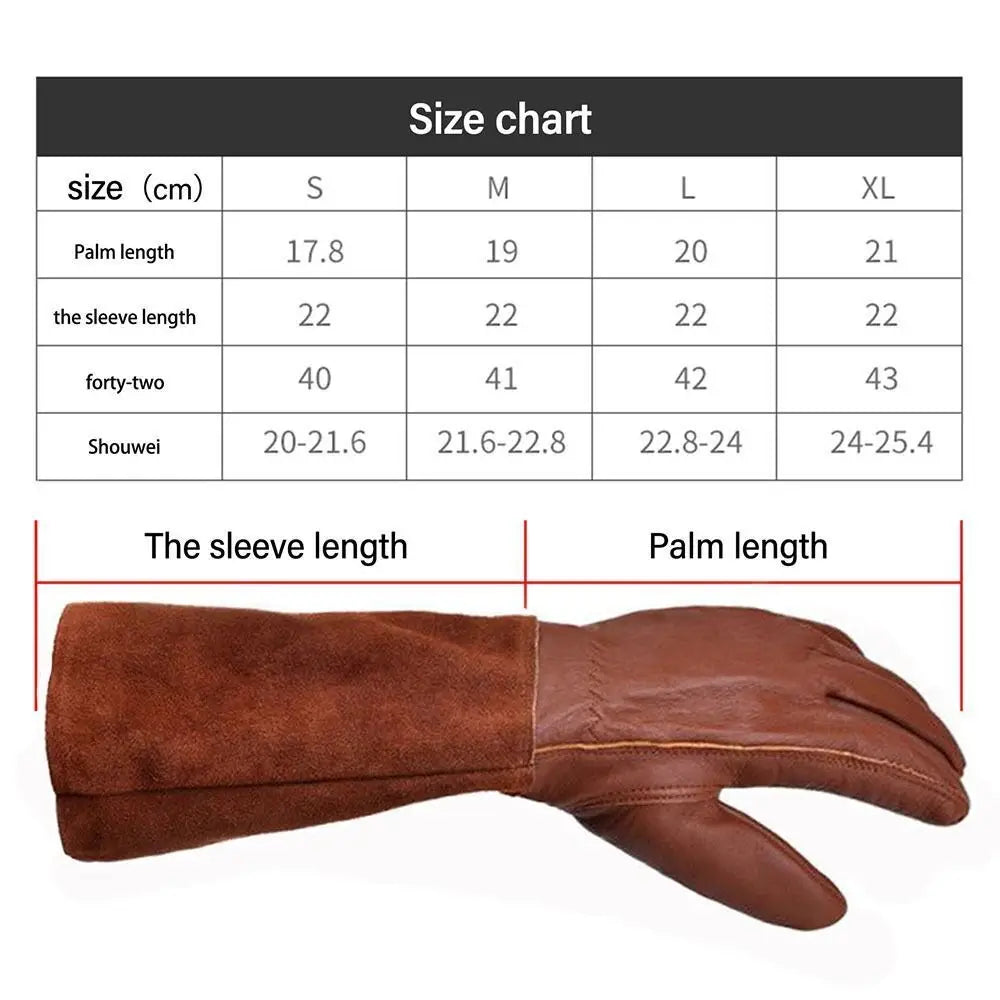 Leather Long Tube Gardening Gloves