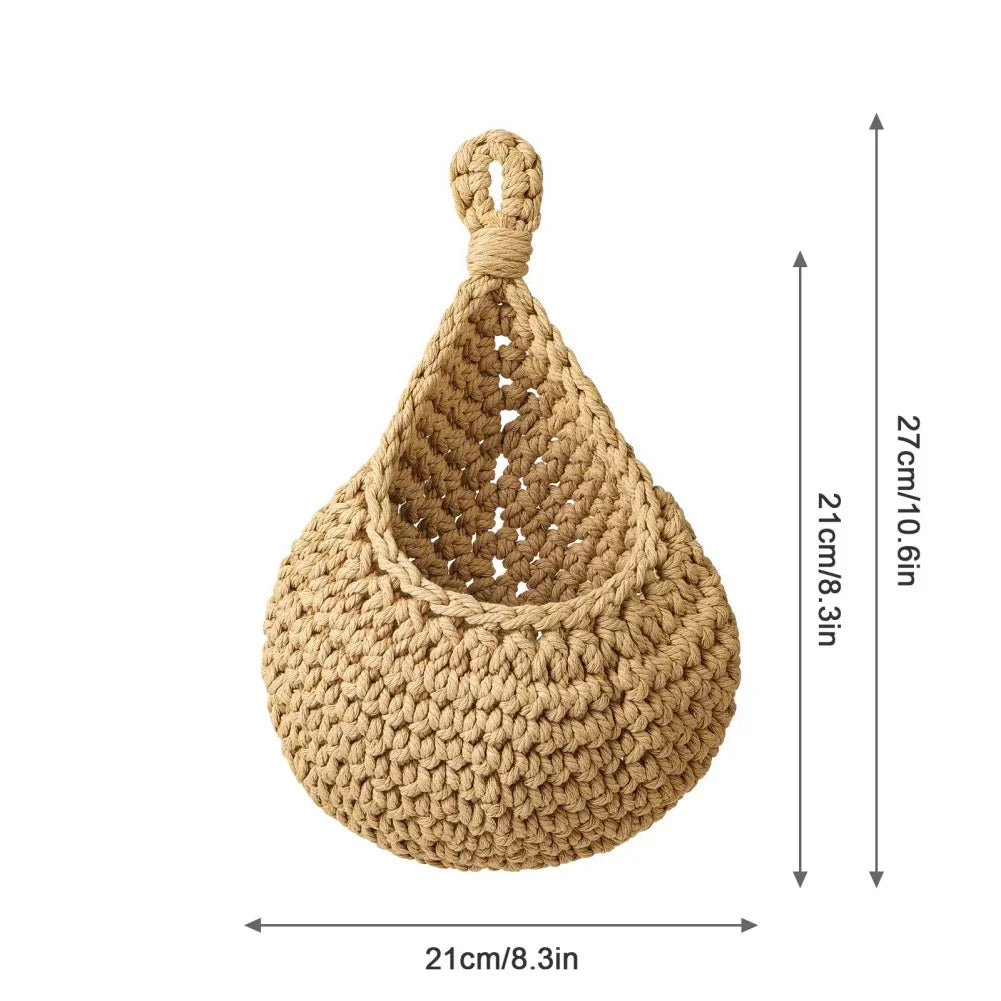 Handwoven Hanging Wall Storage Basket