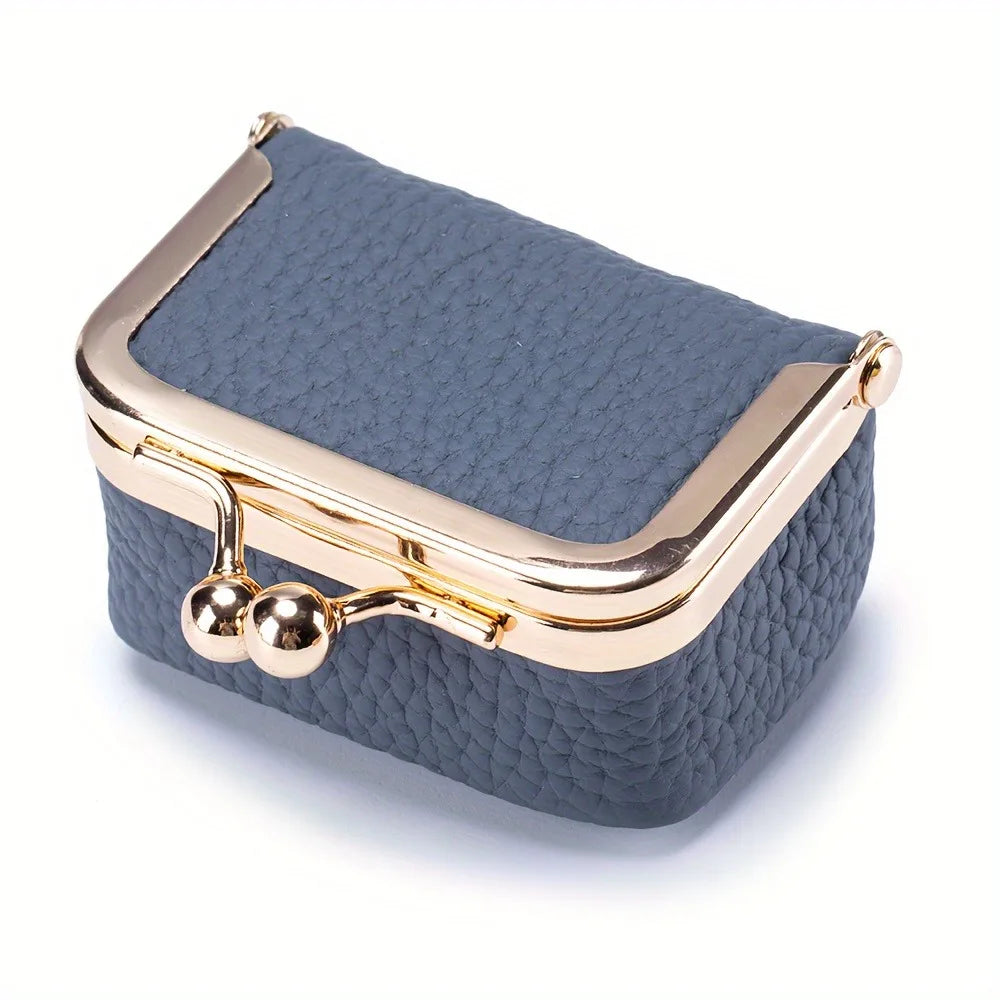 Mini Leather Jewelry Box Blue