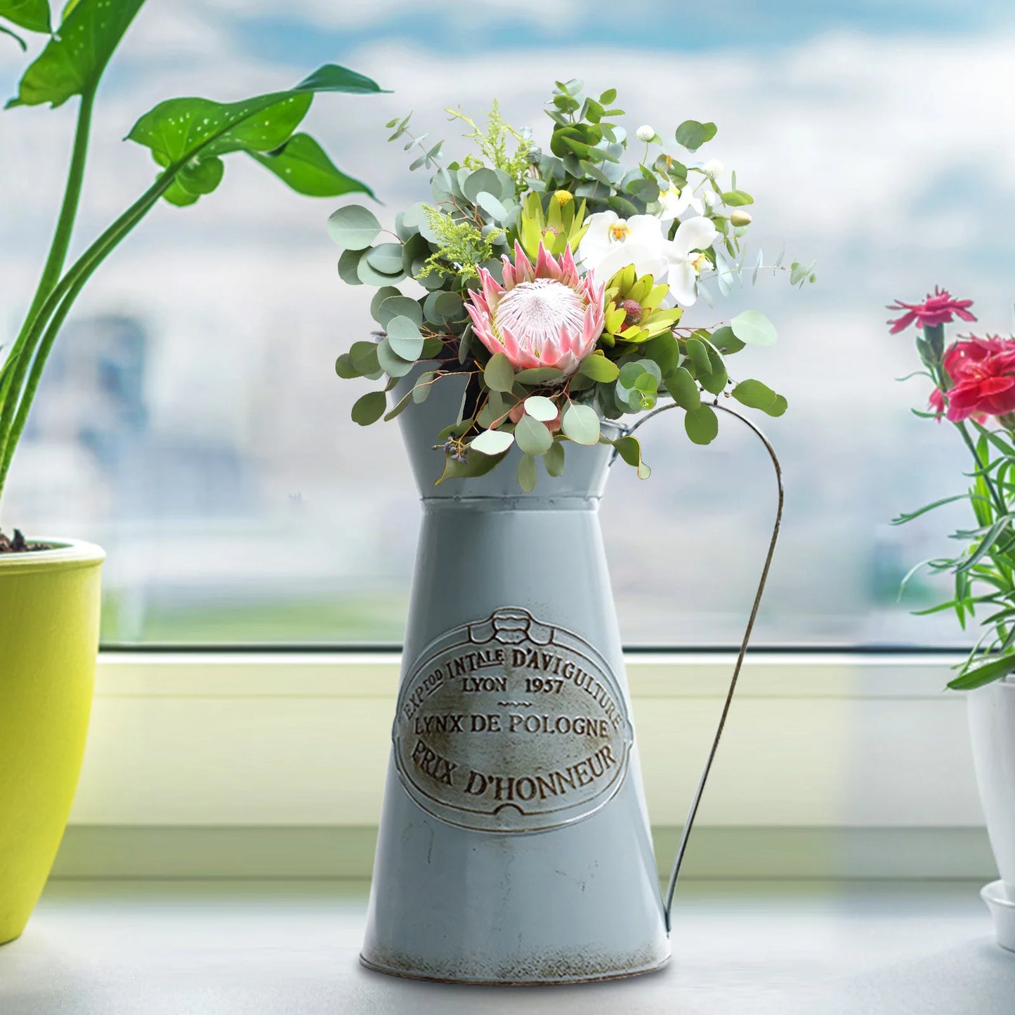 Retro Antique Metal Jug Vase