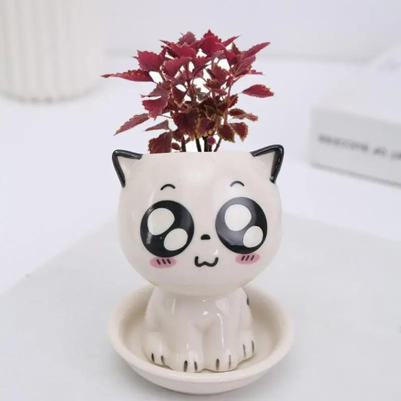 Cat Ceramic Planters Cute