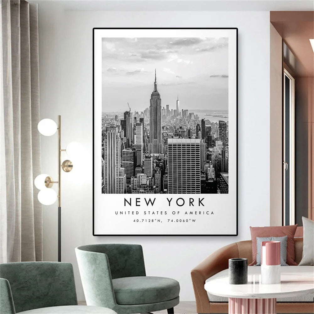 City Landmarks Wall Art NY